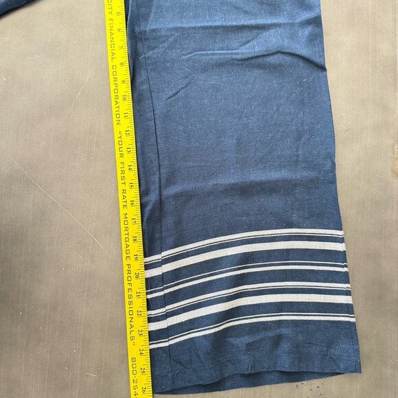 Crosby Linen Blend Wide Leg Pant Blue Sailor Stripe Nautical Beach Resort Preppy - Picture 11 of 11